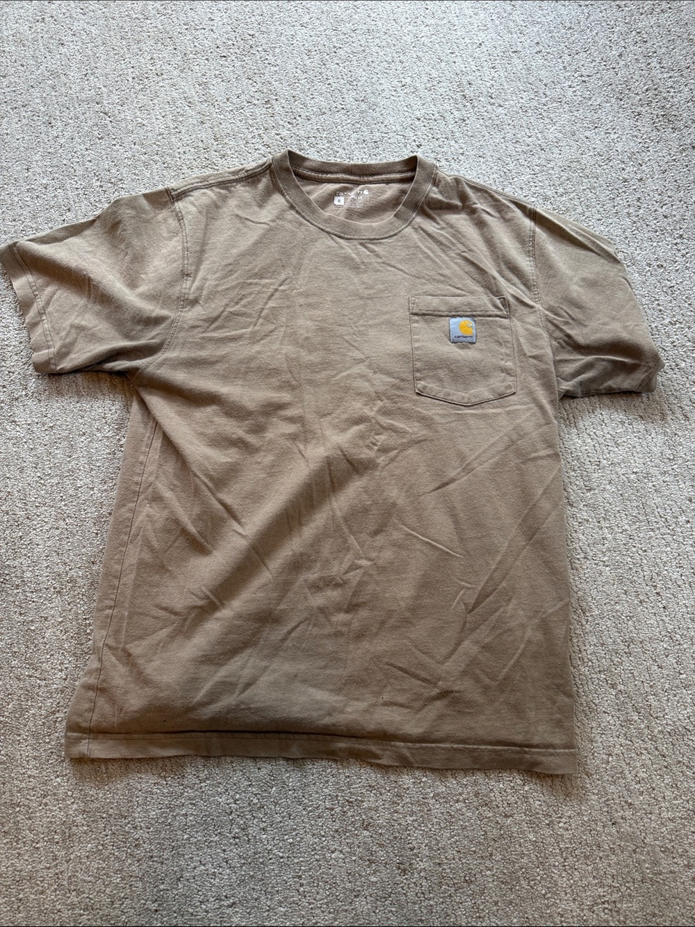 Carhartt Men’s Short Sleeve Pocket Tee in Khaki Brown